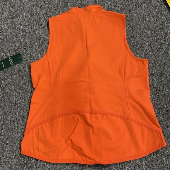 NWT New LRL Lauren Active Orange Reflective Full Zip Vest L $99 - Sum16 Key3 - Picture 7 of 10